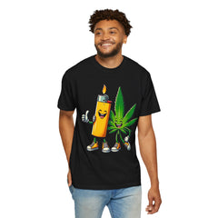 Vintage 'Lighter & Weed' Graphic T-Shirt — Relaxed Stoner/Cannabis Tee
