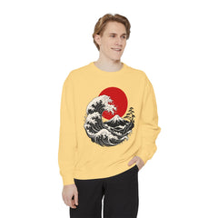 Japanese Wave and Red Sun Comfort Colors Sweatshirt