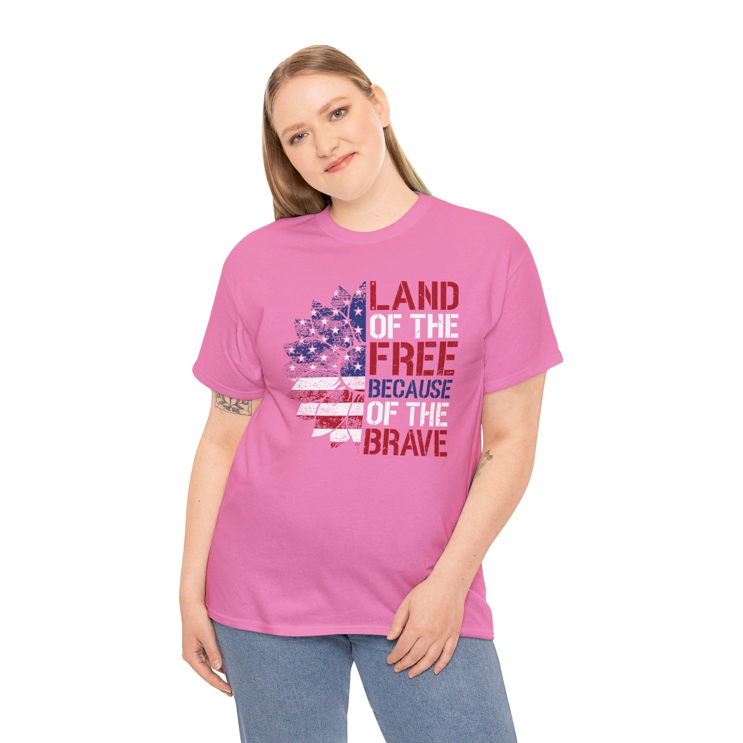 Land Of The Free Because Of The Brave - Unisex Cotton Tee