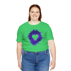 Galaxy Heart Tee — Purple or Green Splatter Heart T-Shirt