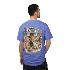 Front Logo Back Graphic Baldwin Harbor Animal Hospital "Who Let the Cats Out?" T Shirt
