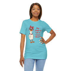 Teacher Valentine T-Shirt — "My Class Is Full of Sweet Hearts" Cute Duck Design