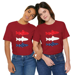 Patriotic Trout T-Shirt — Red White & Blue Fish Tee
