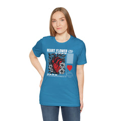 Heart Flower Tee - Nuturing Affection In The Garden Of Life - Positive Vibes Unisex Jersey Short Sleeve Tee