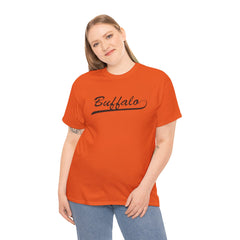Buffalo Unisex Heavy Cotton Tee - Retro Dunder Mifflin Design for Nostalgic Fans
