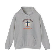 Faith & Freedom Cross Hoodie | Patriotic, Faith-Based July 4th Vintage Americana