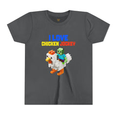 Youth I Love Chicken Jockey Tee - Fun Gamer T-Shirt for Kids