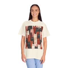 Cute Cat Print Unisex Garment-Dyed T-Shirt - Comfort Colors Soft Perfect for Animal Lovers and Casual Days