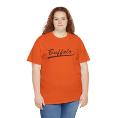Buffalo Unisex Heavy Cotton Tee - Retro Dunder Mifflin Design for Nostalgic Fans
