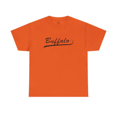 Buffalo Unisex Heavy Cotton Tee - Retro Dunder Mifflin Design for Nostalgic Fans