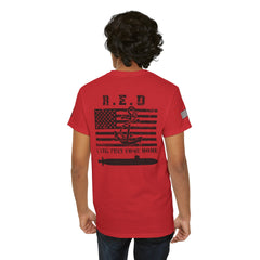 R.E.D. American Flag Submariner T-Shirt — "Until They Come Home" Patriotic Tee