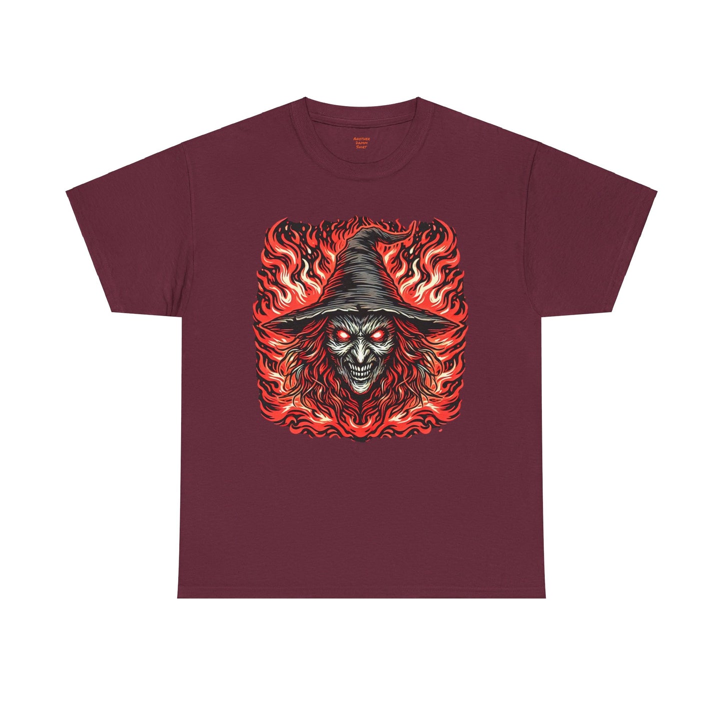 Flaming Fire Witch - Graphic Unisex Heavy Cotton Tee