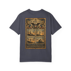 From Shore To Shore Lighthouse Series T Shirt -  Scenic Vintage Postage Stamps