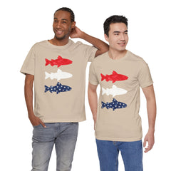 Patriotic Trout T-Shirt — Red White & Blue Fish Tee