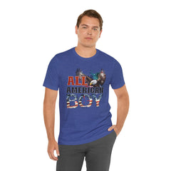 All American Boy With Eagle Graphic, Unisex Jersey Short Sleeve Tee
