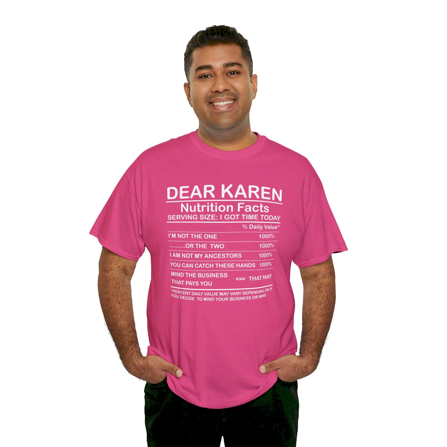 Karen Nutritional Facts Unisex Heavy Cotton Tee