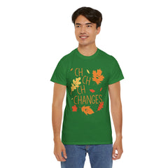 Changes Fall Leaves Graphic - Unisex Heavy Cotton Tee