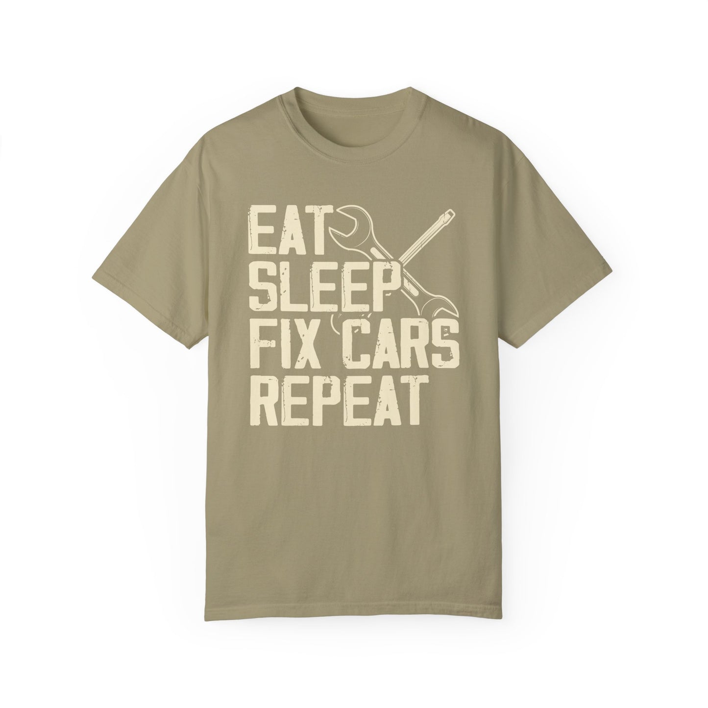 Eat Sleep Fix Cars Repeat, Comfort Colors Unisex Relaxed Fit T Shirt