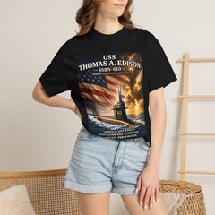 USS Thomas A Edison SSBN-610 Submarine T-Shirt — Forty One for Freedom Patriotic Crew Tee
