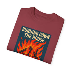 Funny I'm Not A Pyro I'm Just A Talking Head Music-Inspired Unisex T-Shirt - Burning Down the House Design