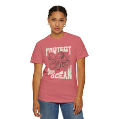 Octopus, Protect Our Ocean -  Graphic Unisex Garment-Dyed T-shirt