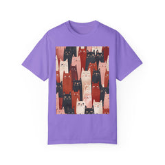 Cute Cat Print Unisex Garment-Dyed T-Shirt - Comfort Colors Soft Perfect for Animal Lovers and Casual Days