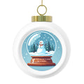 Let it snow, let it snow, let it snow - snow globe Snowman - Personalized Christmas Ball Ornament