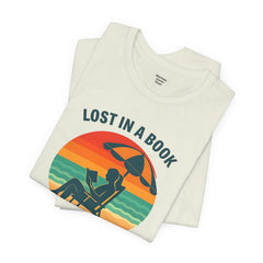 Beach Reading Lover Unisex Tee, Summer Shirt, Lost in a Book T-Shirt, Gift for Bookworms, Vacation Style, Relaxed Fit