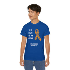 His Fight Is My Fight - Unisex Ultra Cotton Tee | Amputee, Leg Amputee, Arm Amputee, Limb Difference Awareness, Prosthetic User Gift,