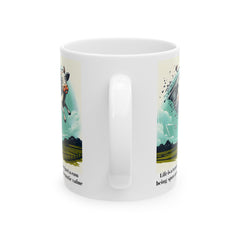 Life Is A Tornado and I am Just A Cow Being Spun Around For Cinematic Value - Ceramic Mug 11oz  / Humor / Farm Fun / Twister