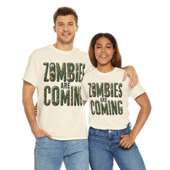 ZOMBIES ARE COMING! Graphic Unisex Heavy Cotton Tee