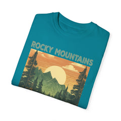 Rocky Mountains Colorado Graphic, Comfort Colors Soft Relaxed Fit Unisex Garment-Dyed T-shirt