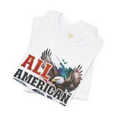 All American Boy With Eagle Graphic, Unisex Jersey Short Sleeve Tee