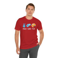 PEACE LOVE play BILLARD - Graphic Unisex Jersey Short Sleeve Tee