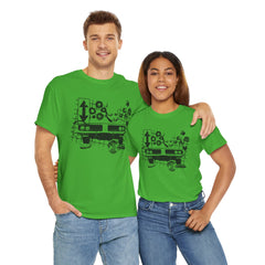Abstract Retro Racing Car Unisex Heavy Cotton Tee | Perfect for Car Enthusiasts, Father's Day Gift, Casual Wear, Vintage Style, Unique Graphic Shirt
