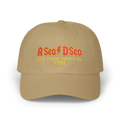 Fishing Dad Cap, A Sea D Sea Music Hat, Outdoor Gear, Gift for Fisherman, Adjustable Cap for Dad, Casual Style Hat