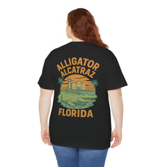 Alligator Alcatraz Unisex Heavy Cotton Tee, Florida Souvenir Shirt, Travel Gift, Vintage Style Tee, Nature Lover Apparel