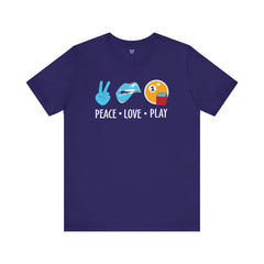PEACE LOVE play BILLARD - Graphic Unisex Jersey Short Sleeve Tee
