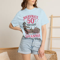 Bhavna Personalized 50th Birthday Girls Trip Savannah, Georgia T-Shirt