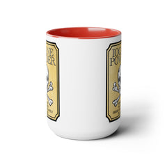 IOCANE Powder label with skull and crossbones Don't have a cup of coffee with Vizzini / Princess Bride / 80s Movies / Two-Tone Mugs, 15 oz.