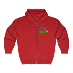 Russell Sage College Mascot Full Zip Hoodie - Purple Cow, Red Devil, Golden Horseshoe, Blue Angel