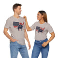 Red White and Blue Farmer Graphic, Unisex Jersey Short Sleeve Tee