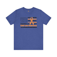 Limb Loss Awareness Flag - Unisex Short Sleeve Tee,Amputee Awareness,Gift For Him,Gift For Her,Unique Amputee Gift,Awareness Ribbon