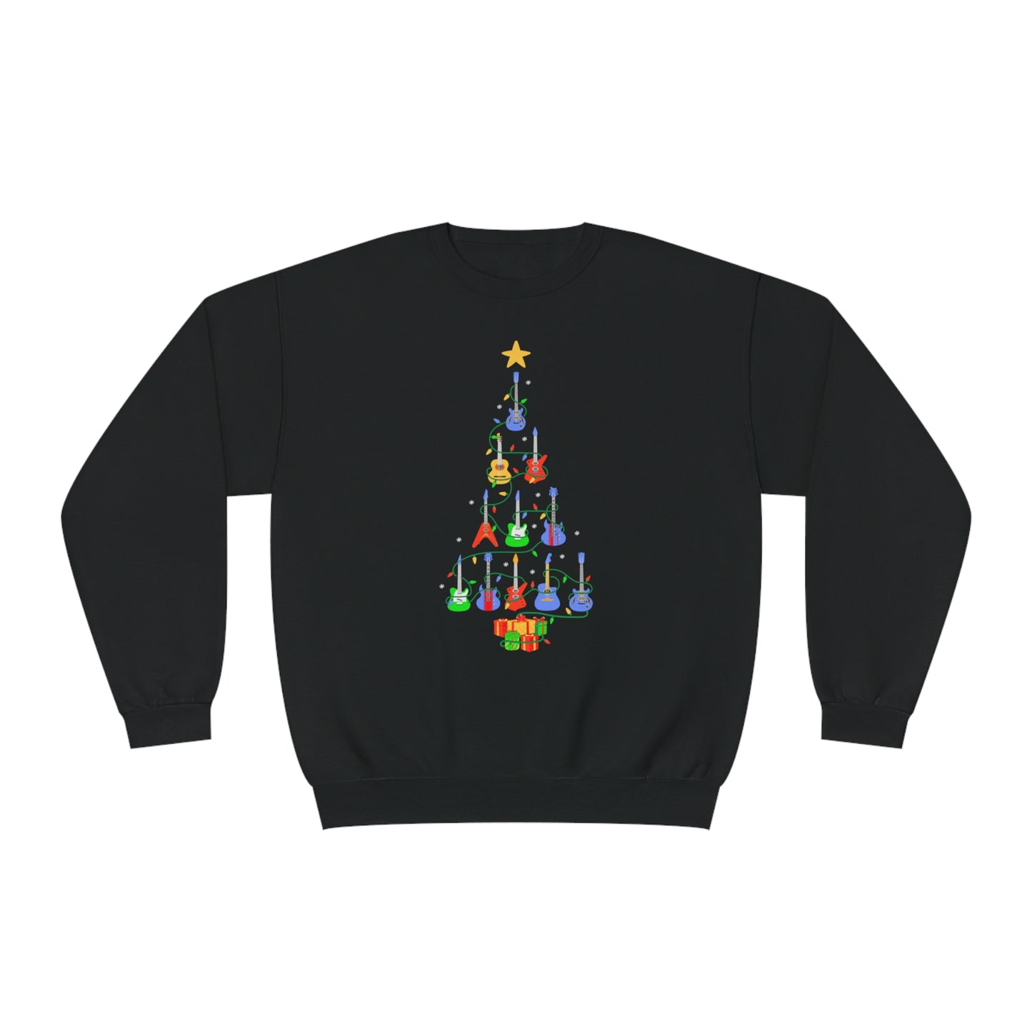 Guitar Lover Christmas Tree - Unisex NuBlend® Crewneck Sweatshirt / Electric, Acoustic Guitar, Guitarist Gift, Christmas Gift, Gift for him