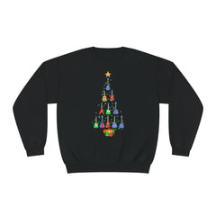 Guitar Lover Christmas Tree - Unisex NuBlend® Crewneck Sweatshirt / Electric, Acoustic Guitar, Guitarist Gift, Christmas Gift, Gift for him