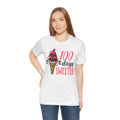 100 Days of School Unisex Tee | Elementary School, Ice Cream, Teacher Apparel