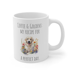 Golden retriever mug, dog lover gift, life is golden mug, ceramic dog mug, gift for her, gift for him, dog dad, dog mom, animal lover mug