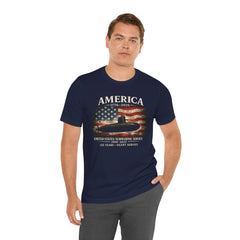 America 250th Submarine 125th Flag T-Shirt — Vintage USA Military Tee