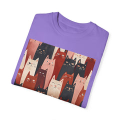 Cute Cat Print Unisex Garment-Dyed T-Shirt - Comfort Colors Soft Perfect for Animal Lovers and Casual Days