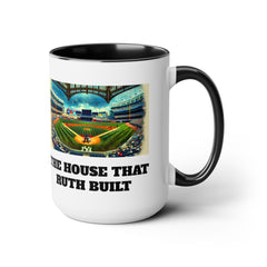 YANKEE STADIUM graphic mug, Two-Tone Coffee 15 oz Mug
